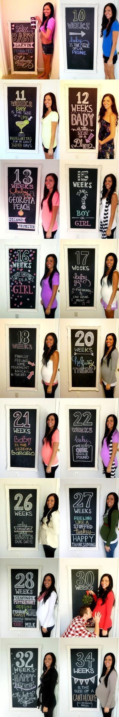 When I get pregnant. . . Years from now. . .Maternity timeline using a chalkboar