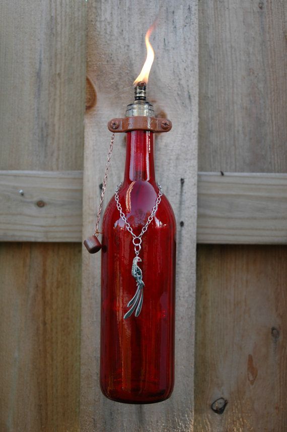 Wine Bottle Tiki Torch