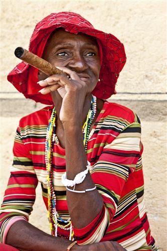 Woman in Red, Old Havana, Cuba by Hal Robert Myers