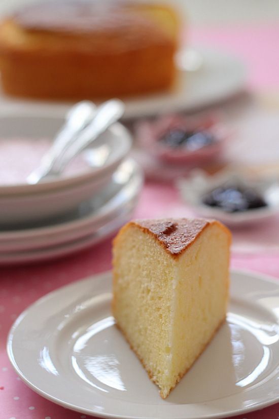 Yogurt Cake (With Blueberry Sauce)