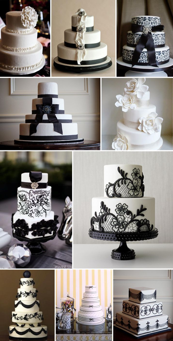 black and white wedding cakes = coco chanel cakes?    Cake is good.  These are p