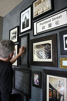 chalkboard wall: i like the empty frames used for writing quotes