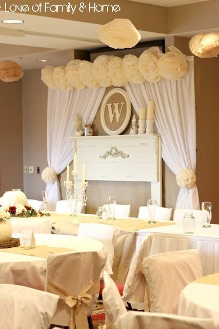 decorated backdrop with burlap