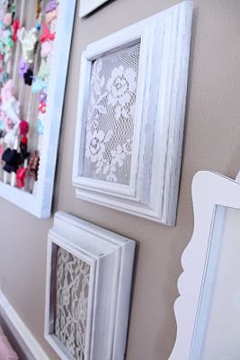 framed lace for baby girl nursery…or just because it's pretty