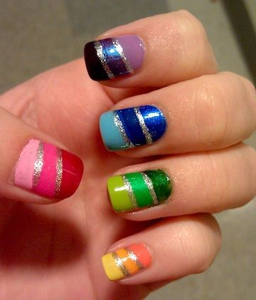 gradient rainbow nails