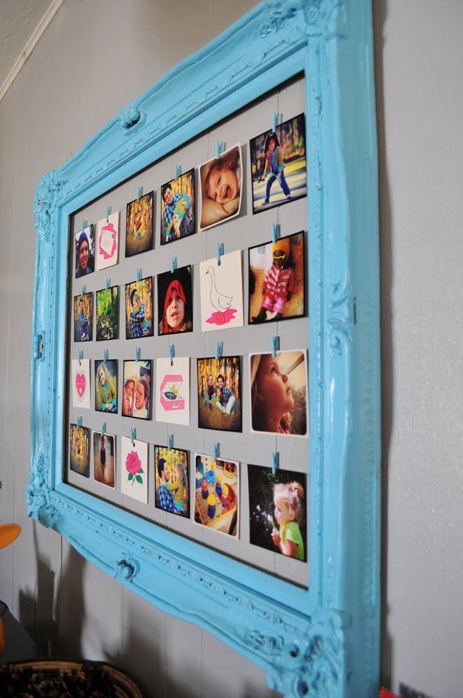 great way to display pictures and easy to switch them out. #DIY