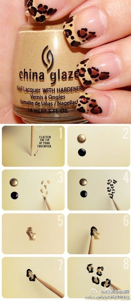leopard nails design….