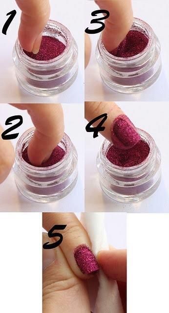 nail color using glitter – diy