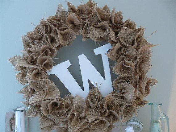 personalized burlap wreath