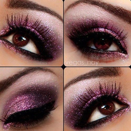 purple-y shimmery smoky eye