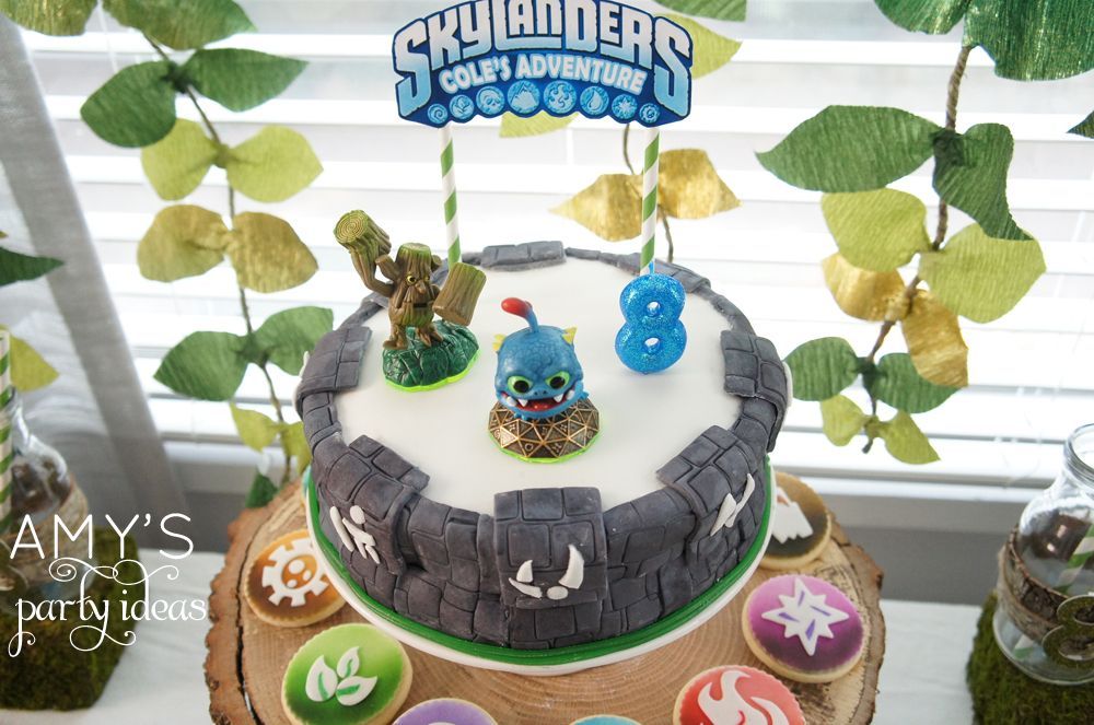 skylanders birthday party ideas portal of power cake