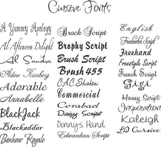 tattoo fonts for names cursive