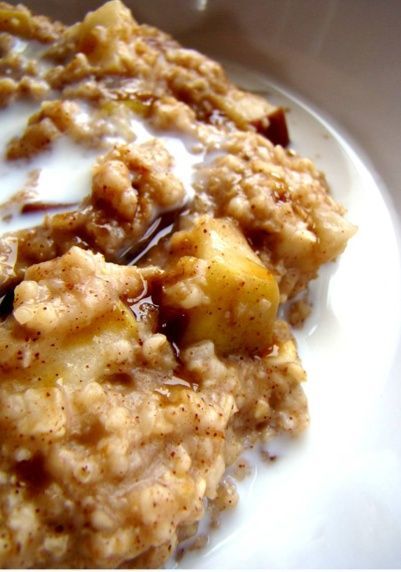 throw 2 sliced apples, 1/3 cup brown sugar, 1 tsp cinnamon in the bottom of the