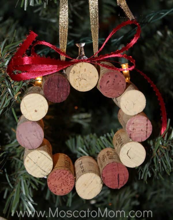 wine cork wreath ornament
