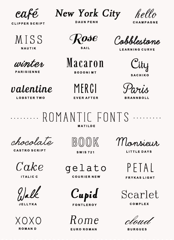 25 Romantic Fonts