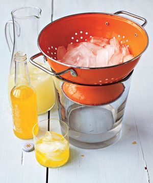 At a party, stash ice in a colander set on top of a bucket or a bowl. Water will