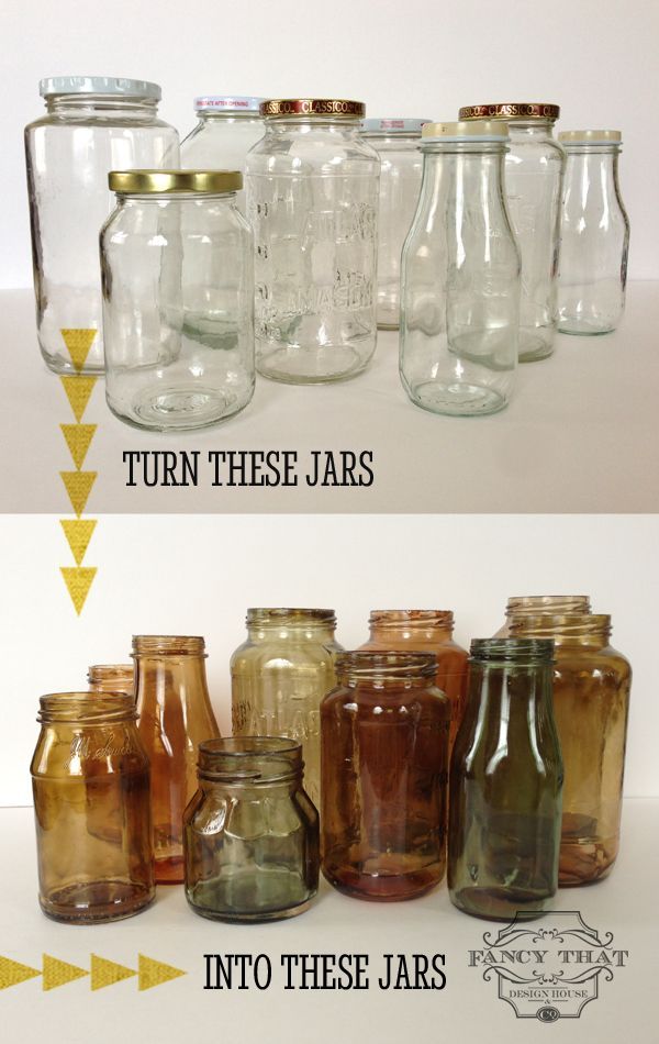 DIY color tinted jars