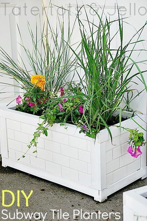 DIY subway tile planters. #lowescreator
