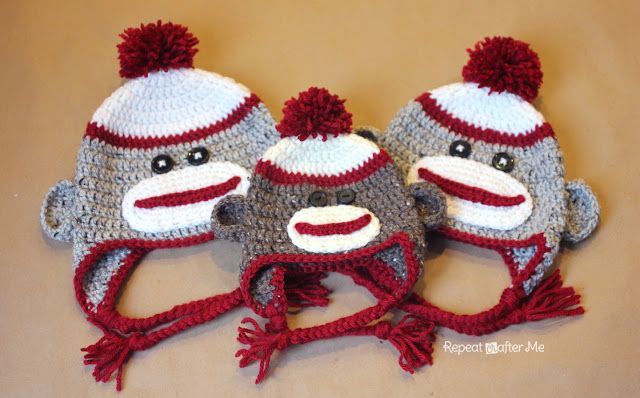 Free Crochet Sock Monkey Hat Pattern!