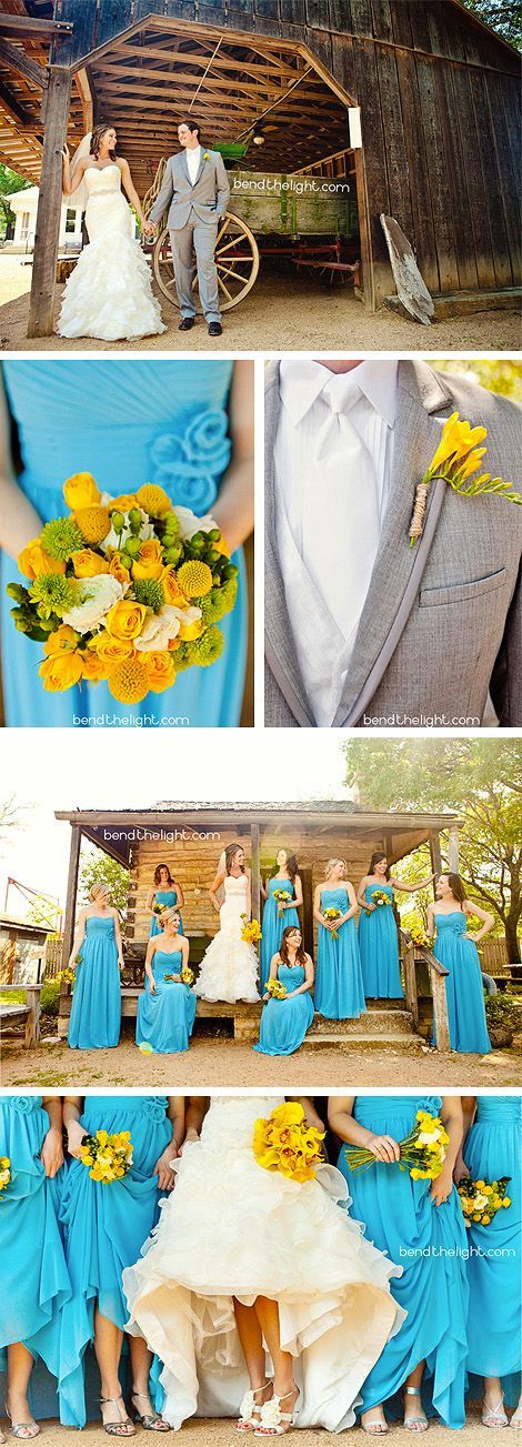 Fresh Summer Wedding Turquoise Yellow