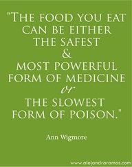 Great food quote from Ann Wigmore #LiveSnactive