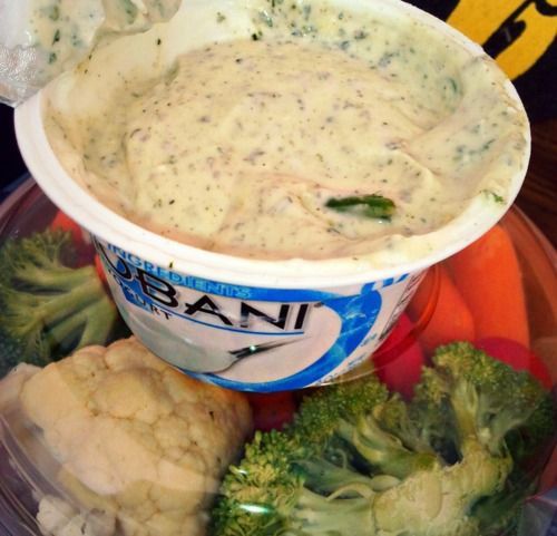 Guilt Free Dip ~ "Mixing your ranch seasoning in Chobani Yogurt gives you p