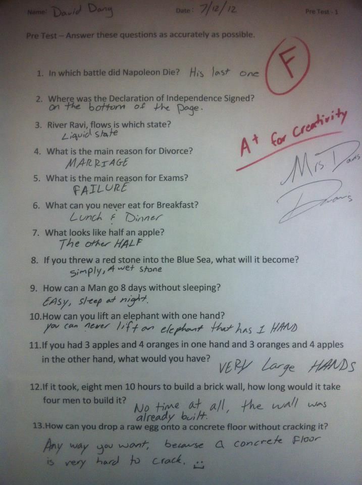 Hahahahahahaha!! I honestly don't even know how anyone'd pass that test