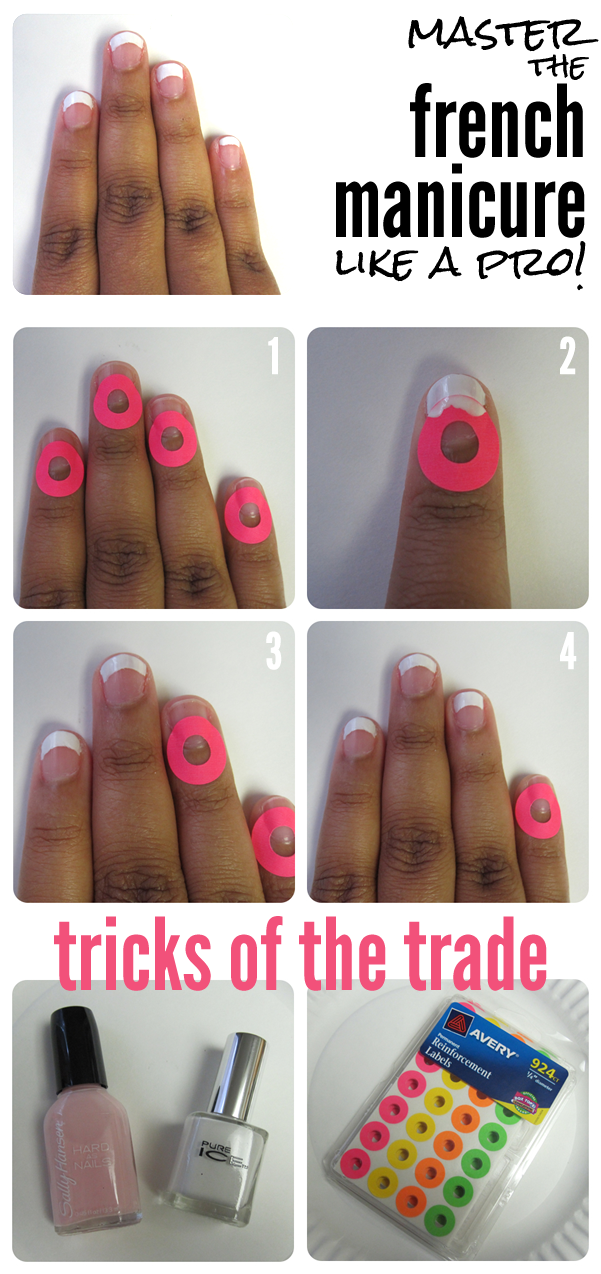 How to French Manicure like a Pro just peel the stickers off very carefully.