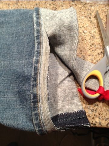 How to hem jeans (or any pants), keeping the original hem. Best tip ever!!