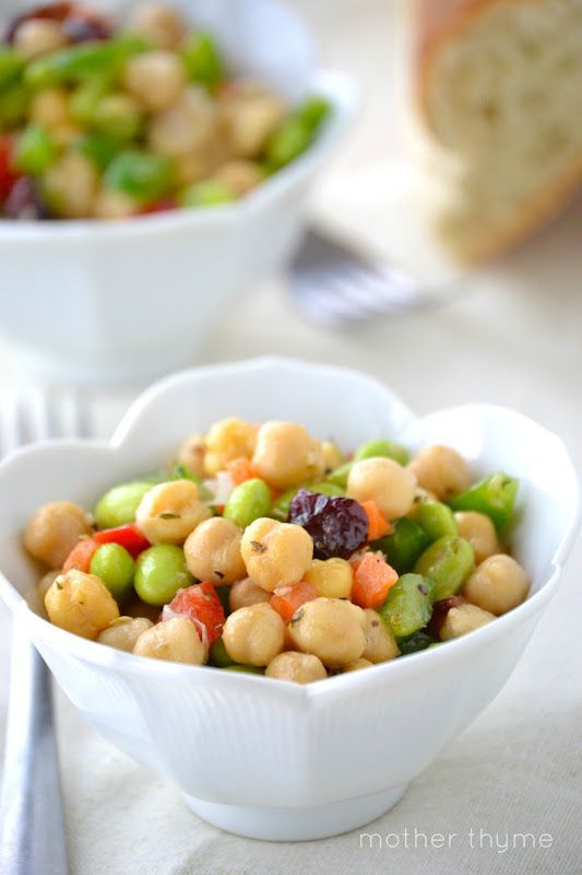 I could eat this every day! Chickpea and Edamame Salad