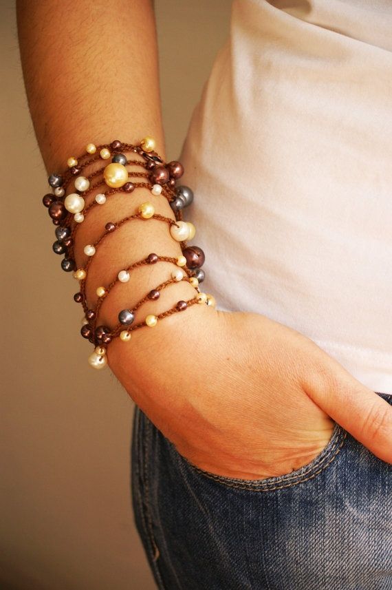 Love the twisted, bo-ho look of this wrap bracelet/necklace!