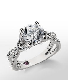 Monique Lhuillier Twist Cathedral Diamond Engagement Ring in Platinum #BlueNile