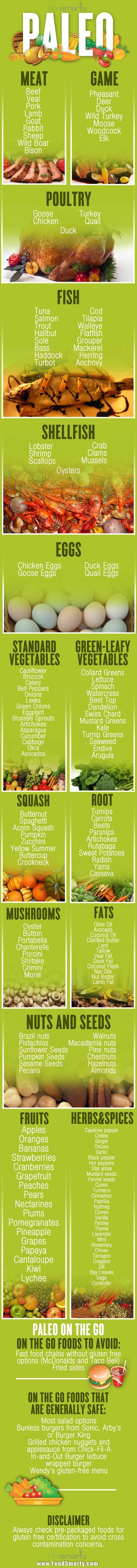 Paleo Diet Info Graphic – Quick Reference Card