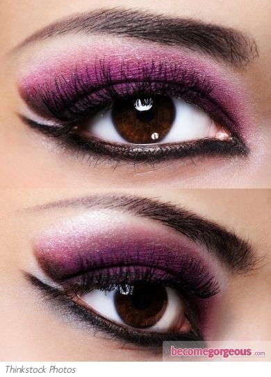Purple and Black Eye Makeup Look, @Jenn McLean. i think this would be cute bride