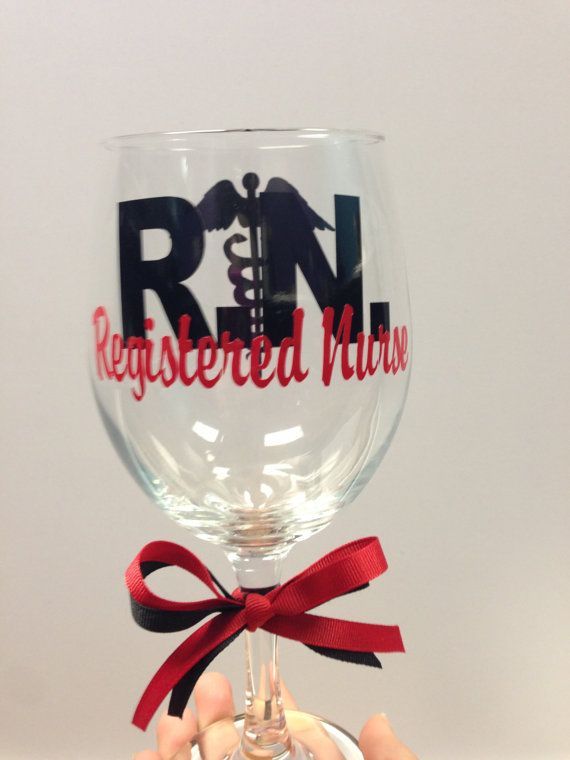 Registered Nurse Wine Glass by PolkaGirlDesigns on Etsy, $11.00