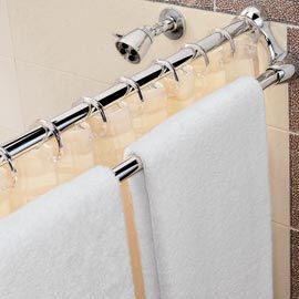 Shower Curtain Rod & towel rack together