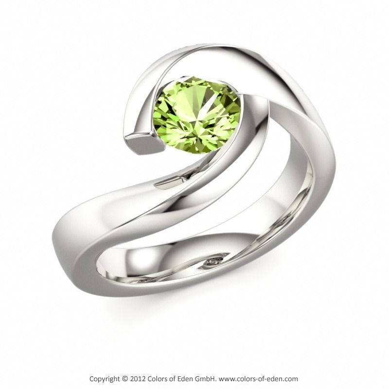 Solitaire Ring TWIST #peridot #ring