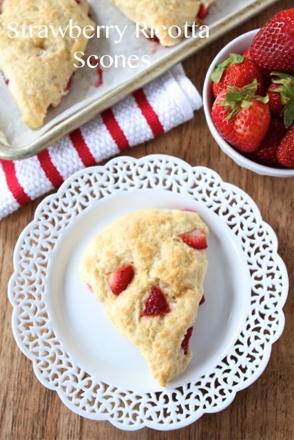 Strawberry Ricotta Scones-perfect for a Spring breakfast, dessert or snack.  May