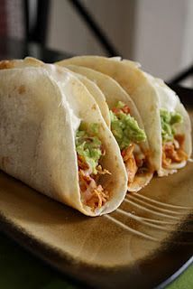 crockpot chicken tacos, 3 ingredients – package of taco seasoning, chicken breas