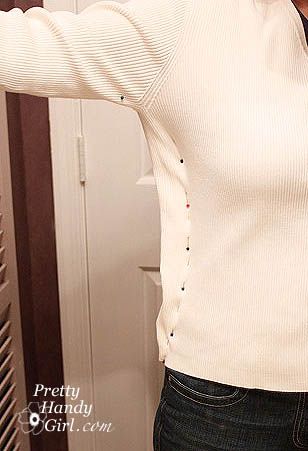DIY tailoring a thrift store (or any shirt I’m sure) sweater.