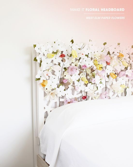 floral headboard DIY