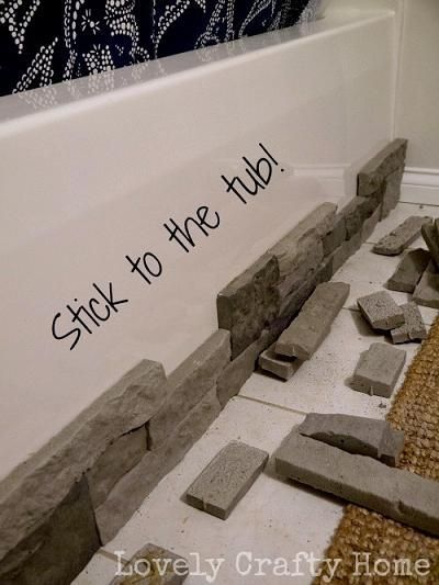 how to hide ugly built in tubs with airstone
