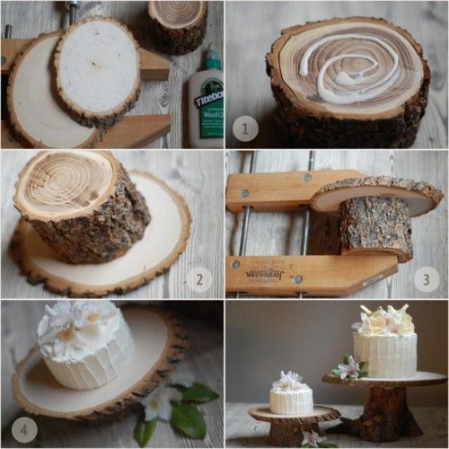loveforweddings:    DIY wooden cake stand    a lovely How-to, for that adorable