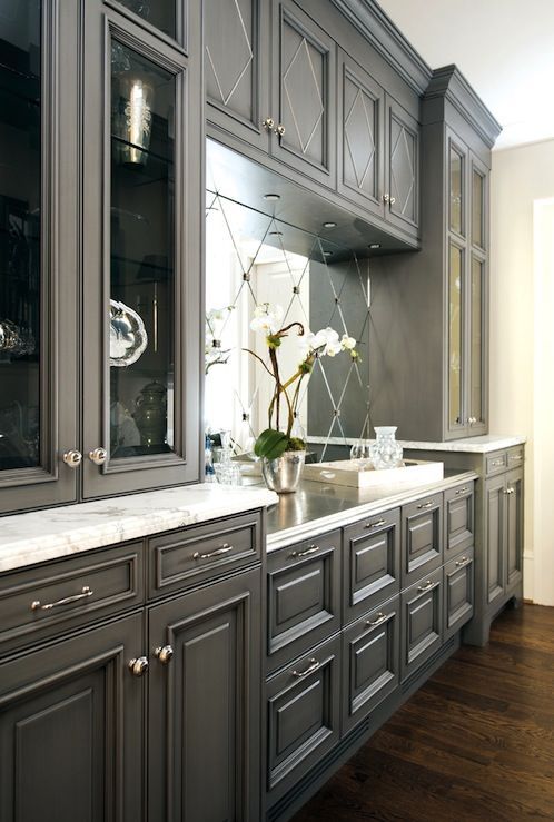 #Atlanta Homes & Lifestyles: Beautiful gray kitchen design with charcoal gra