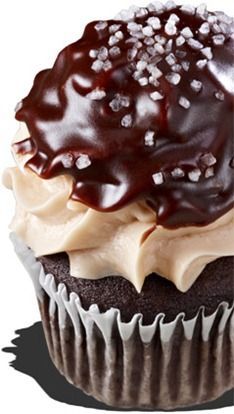 Caramel Filling, Caramel Buttercream Frosting & Chocolate Ganache Cupcake