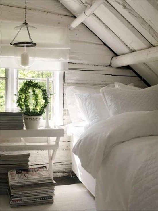 I'm sensing a theme .. shabby white attic room