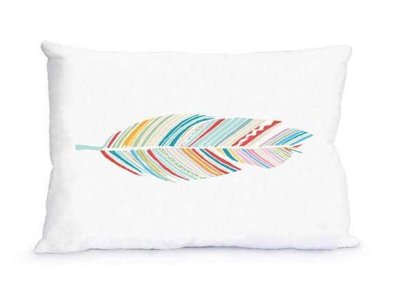 Love the colors. Lone Feather Pillow Case