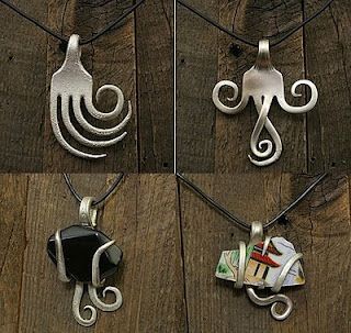 Made from old forks! wow very clever jewelry pendants