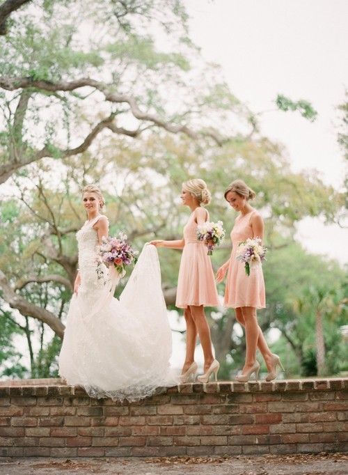 Pale pink / peach bridesmaid dress — elegant timeless & perfect, even as a