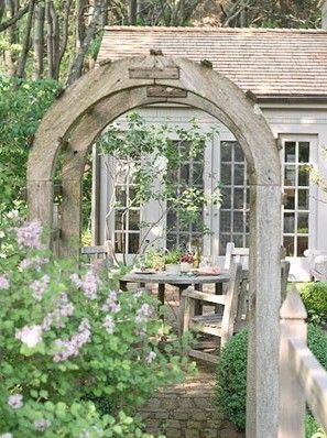 Romantic Cottage Garden, lovely transition idea from a garden or yard area to th